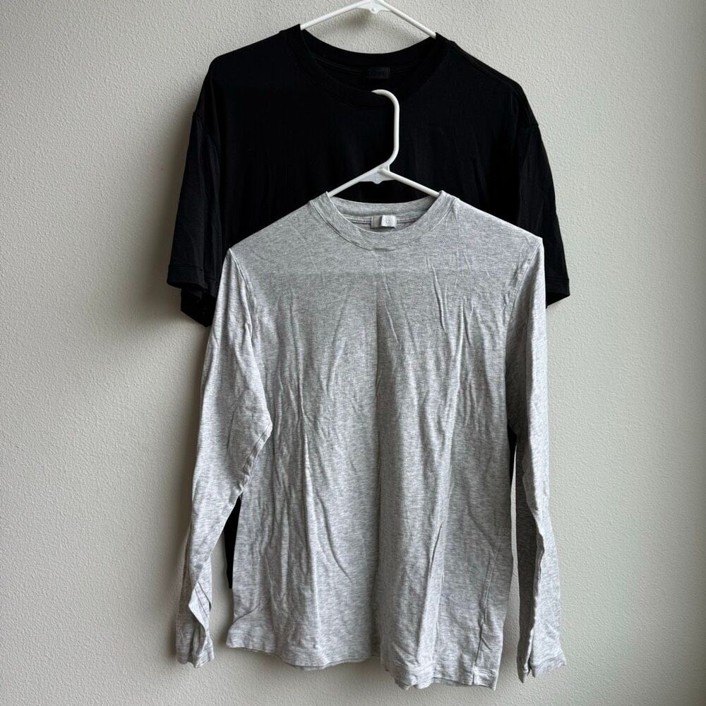 SKIMS Short Sleeve Black Long Sleeve Gray Oversized T Shirt Minimalist Size XS